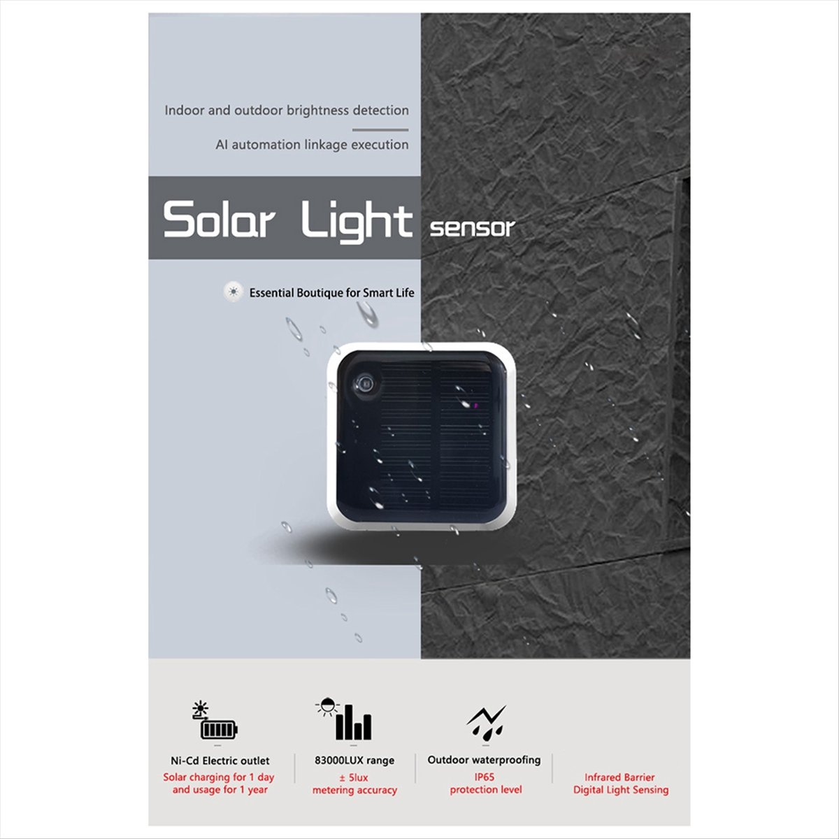 Outdoor Lighting Zigbee - DT75BG ใหม่ทูยา ซิกบีเซ็นเซอร์ตรวจจับแสงพลังงานแสงอาทิตย์กันน้ำ IP65 กลางแจ้งการตรวจจับความสว่างเซ็นเซอร์วัดความสว่างติดตั้งง่าย