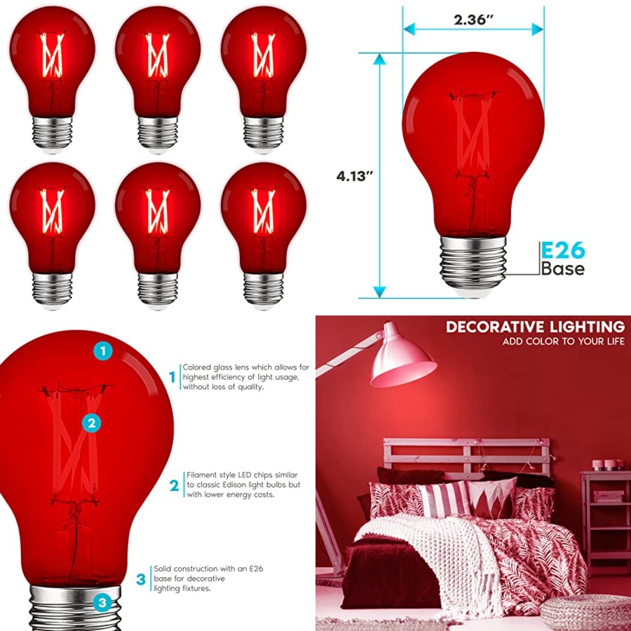 Outdoor Lighting Bulbs - หลอดไฟ LED A19 Edison, 4.5W เทียบเท่า