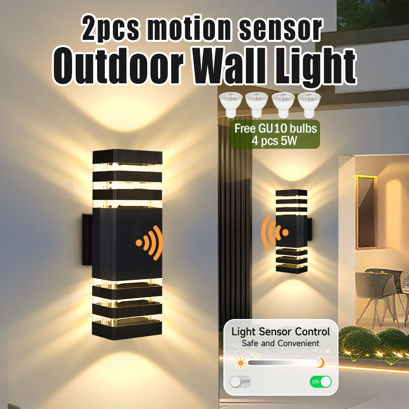 Xl Outdoor Lighting - เซ็นเซอร์ตรวจจับแสง โคมไฟติดผนังกลางแจ้ง GU10 ไฟตกแต่งผนัง ไฟติดผนังกันน้ำในร่ม ไฟติดผนังภายใน