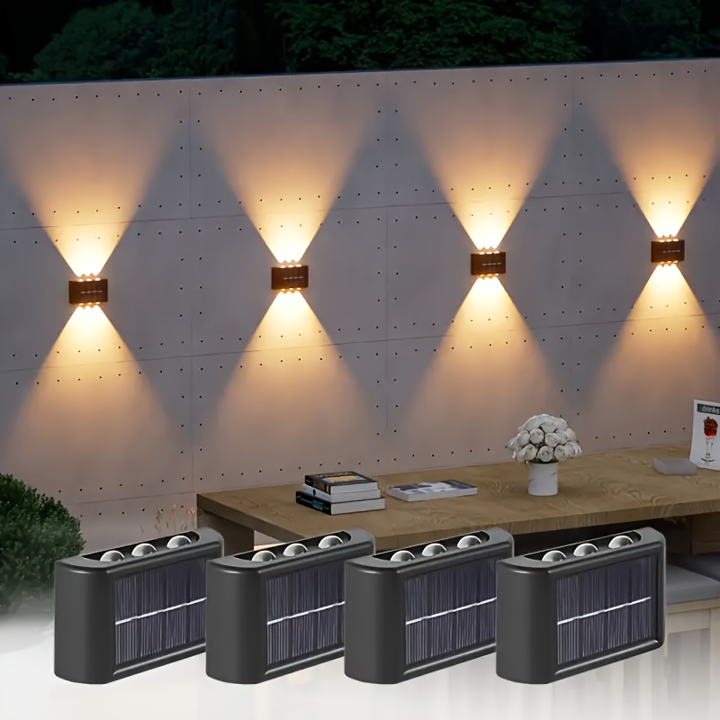Outdoor Lighting Beacon - ไฟ LED พลังงานแสงอาทิตย์สำหรับภายนอกอาคาร กันน้ำ ติดผนัง ส่องสว่างขึ้นและลง