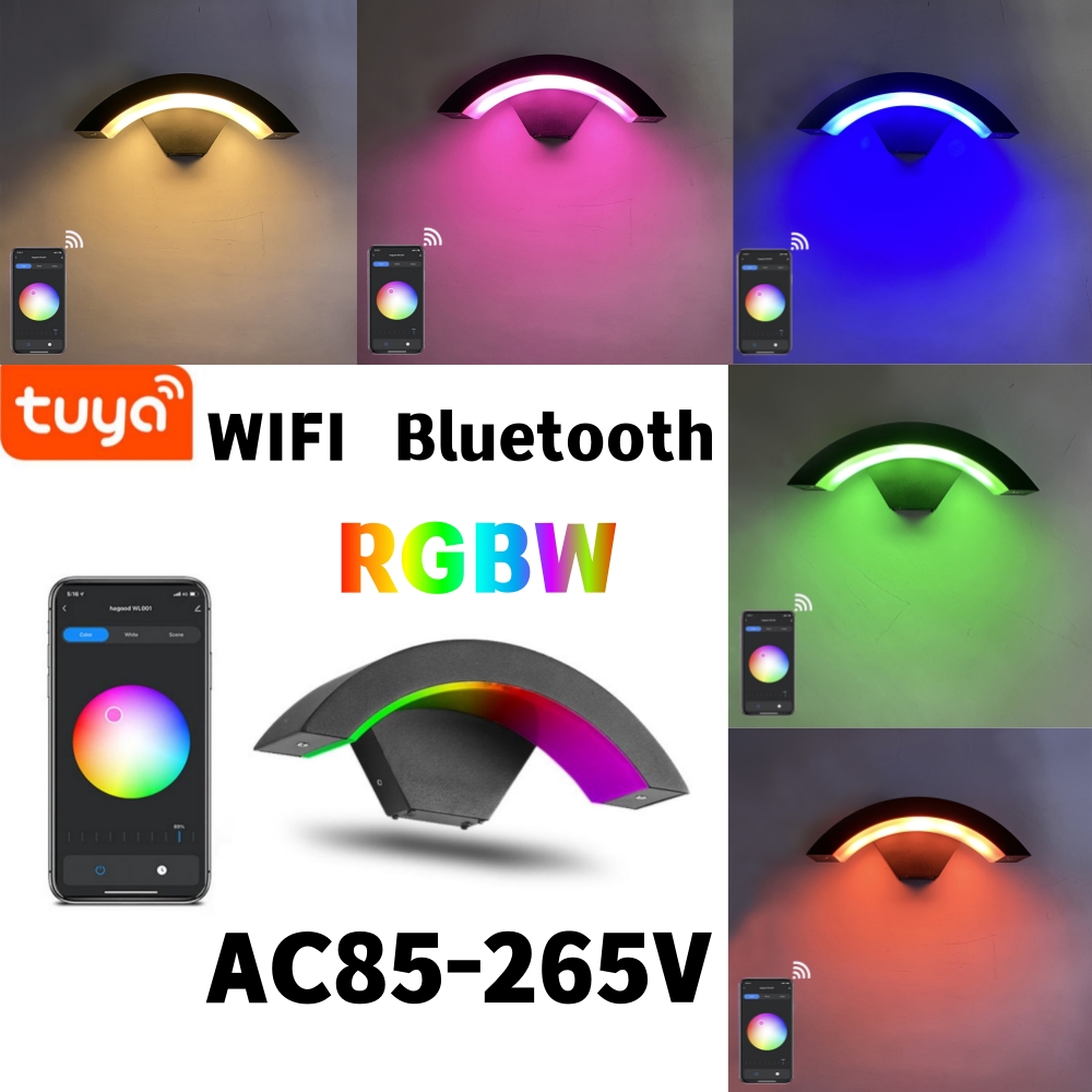 Outdoor Lighting Zigbee - 9W RGBW สมาร์ทโคมไฟติดผนังกลางแจ้ง Tuya Wifi บลูทูธ