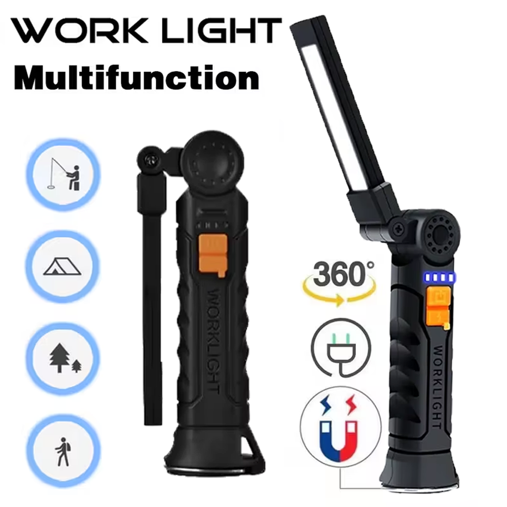 Outdoor Lighting Usa - ไฟฉาย LED แบบพกพา COB ไฟฉายแบบชาร์จไฟได้ USB