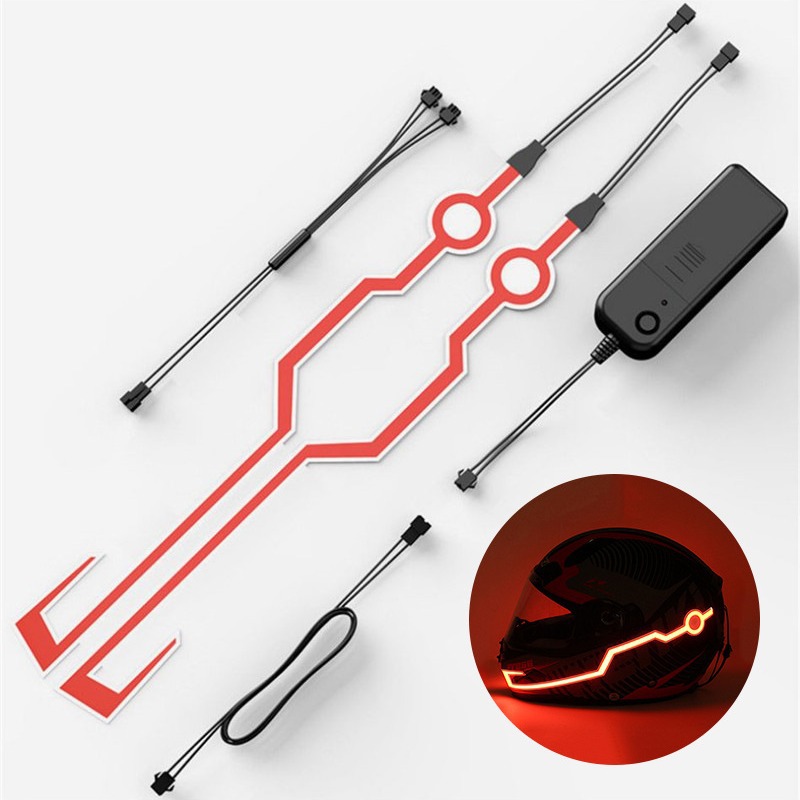 Waterproof Led Strip - หมวกกันน็อคมอเตอร์ไซค์ขี่จักรยาน LED แสงเย็น Self-กาวสะท้อนแสงส่องสว่างแถบสติกเกอร์ดัดแปลงกันน้ําตกแต่ง
