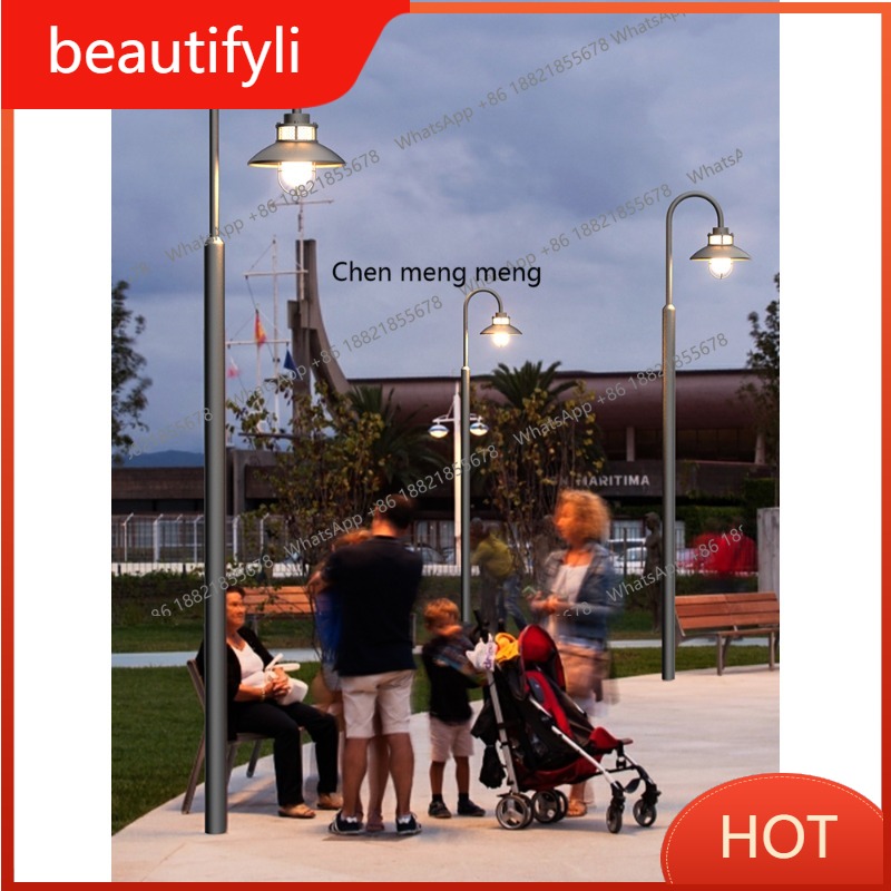 Outdoor Lighting Poles - ไฟสวนกลางแจ้งแบบเรียบง่ายทันสมัย L6080 ไฟเสาโซลาร์เซลล์สำหรับสวนวิลล่า ไฟถนนสำหรับจัดสวนสวยงามในชุมชน