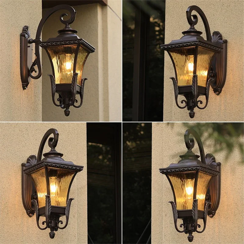 Xl Outdoor Lighting - โคมไฟติดผนังกลางแจ้งสไตล์ยุโรปสำหรับหมู่บ้านวิลล่า กันน้ำ ทนทาน คุณภาพสูง เหมาะสำหรับทางเดิน ระเบียง