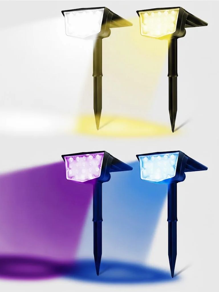 Outdoor Lighting Switch - ไฟสปอตไลท์พลังงานแสงอาทิตย์กลางแจ้ง 2 ชิ้น 700 ลูเมน กันน้ำ