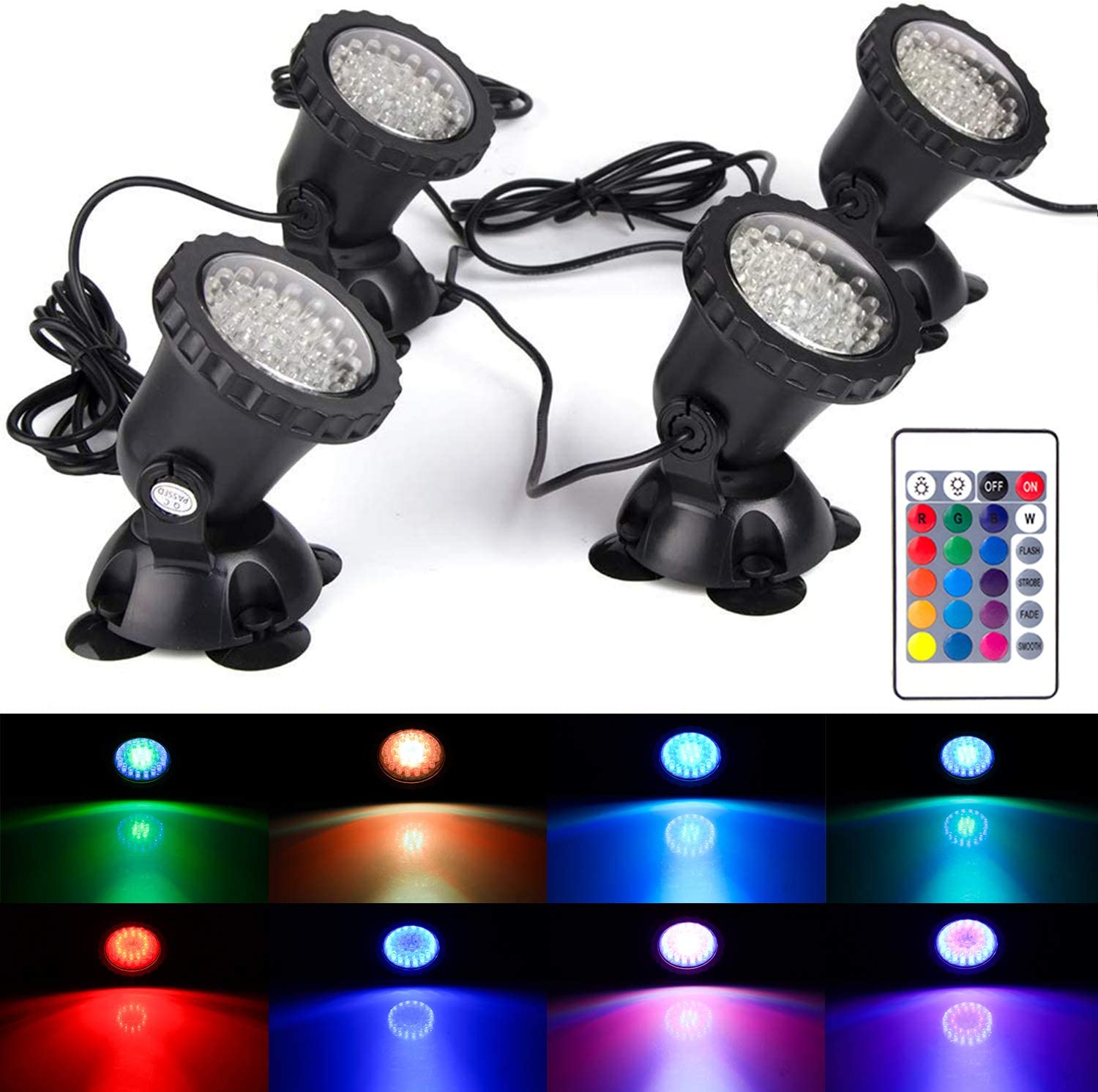 RGB LED ใต้น้ํา IP68 กันน้ํา A - Pond Light Submersible บทวิจารณ์และราคา