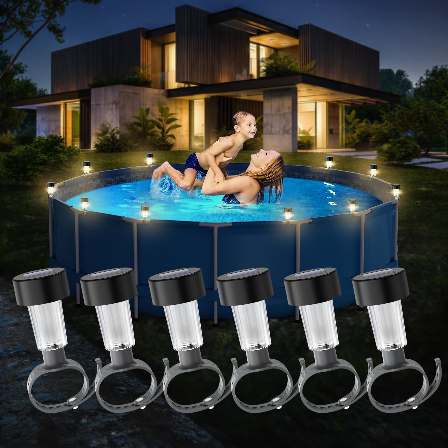 กรอบไฟสระว่ายน้ําพลังงานแสงอาท - Pond Light Submersible บทวิจารณ์และราคา