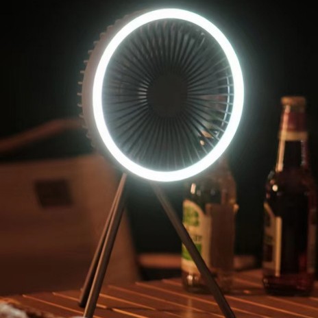 พัดลมตั้งแคมป์แบบพกพาพร้อมไฟ L - Outdoor Lighting Usa บทวิจารณ์และราคา