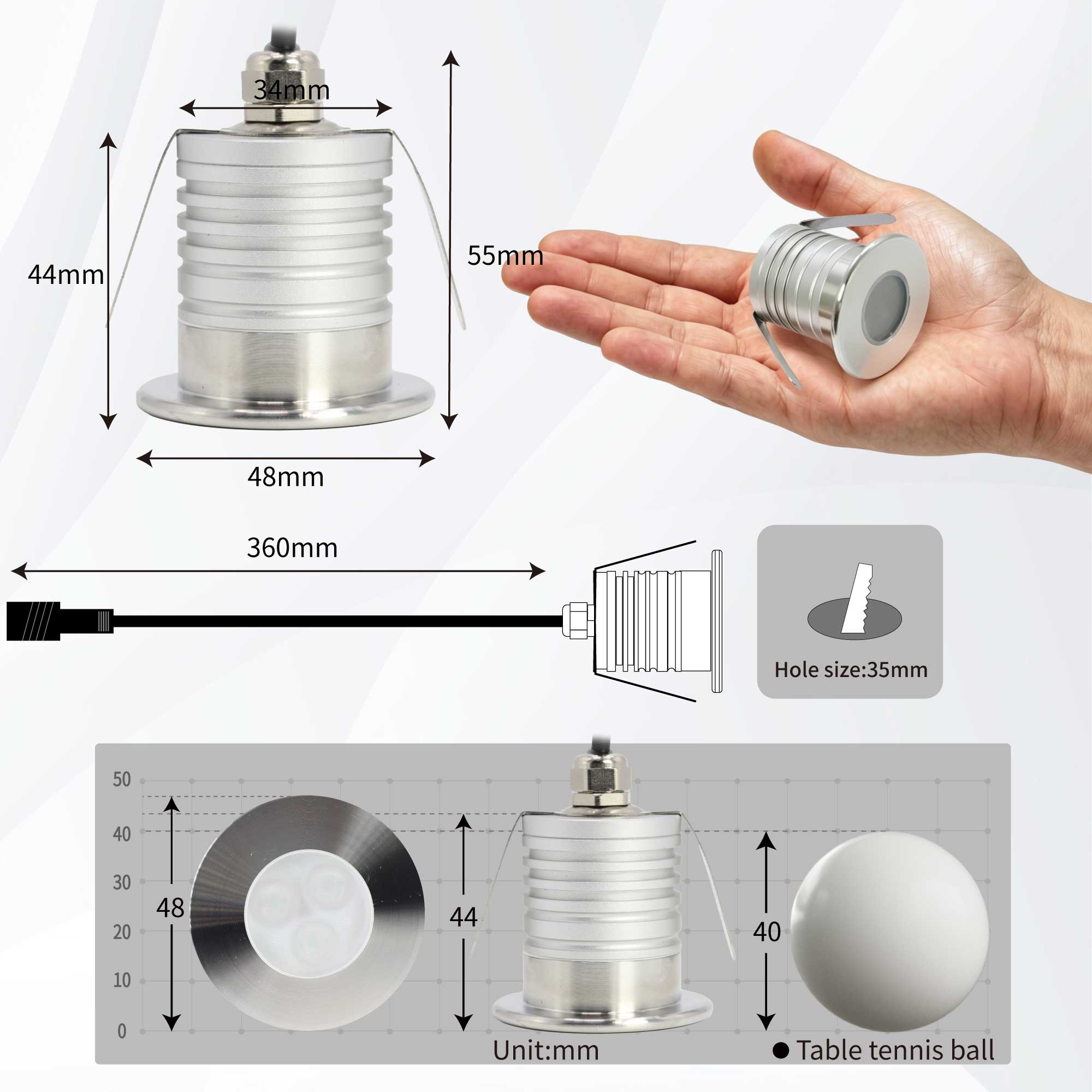 3W LED ใต้น้ำโคมไฟ IP68 กันน้ำ - Pond Light Submersible บทวิจารณ์และราคา