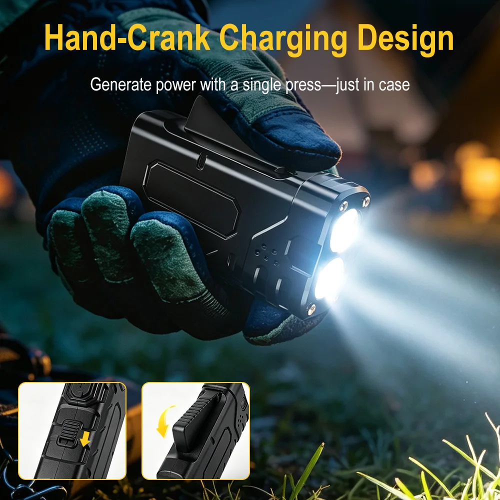 BORUIiT ไฟฉาย LED แบบหมุนมือ E - Outdoor Lighting Beacon บทวิจารณ์และราคา