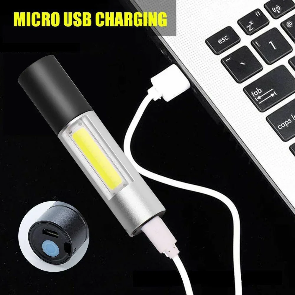 MINI LED ไฟฉาย Zoomable USB ชา - Outdoor Lighting Switch บทวิจารณ์และราคา