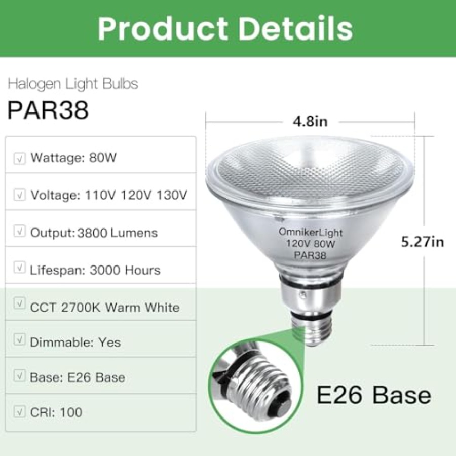 หลอดไฟฟลัดไลท์ PAR38, หลอดฮาโล - Outdoor Lighting Bulbs บทวิจารณ์และราคา