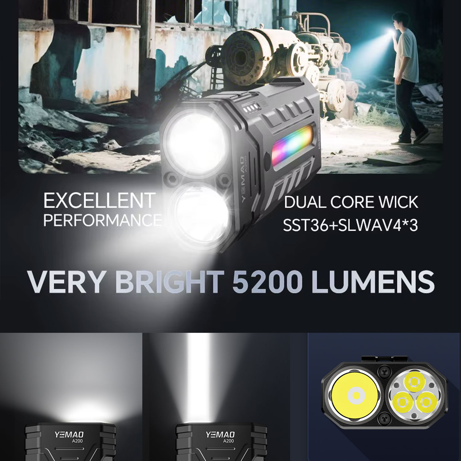 ไฟฉาย LED RGB แบบพกพาอเนกประสง - Outdoor Lighting Usa บทวิจารณ์และราคา