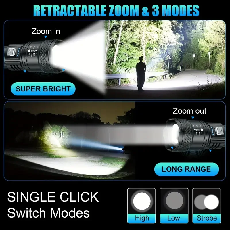ไฟฉาย LED ยุทธวิธี 2000LM ชาร์ - Outdoor Lighting Usa บทวิจารณ์และราคา